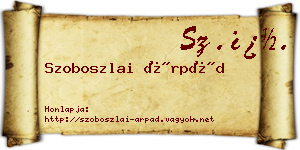 Szoboszlai Árpád névjegykártya