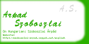 arpad szoboszlai business card